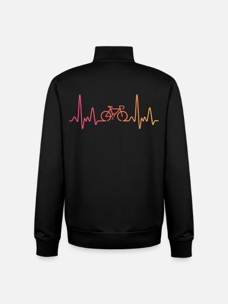 Sunset Cycling Heartbeat Cycling - Unisex Organic Zip Sweatshirt by Stanley/Stella - black