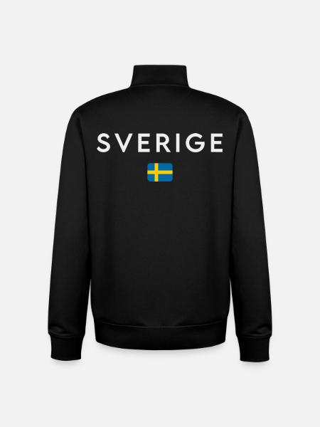 Drapeau de la Suède - Sweat zippé unisexe en coton bio Stanley/Stella - noir