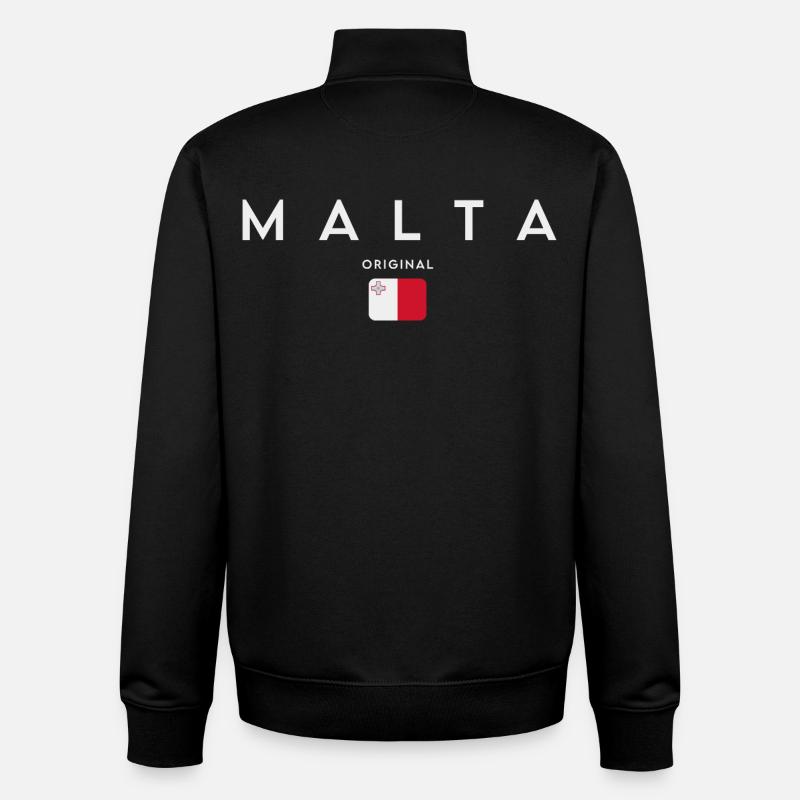 Flagge von Malta, maltesischer Stolz - Unisex Organic Zip Sweatshirt von Stanley/Stella - Schwarz