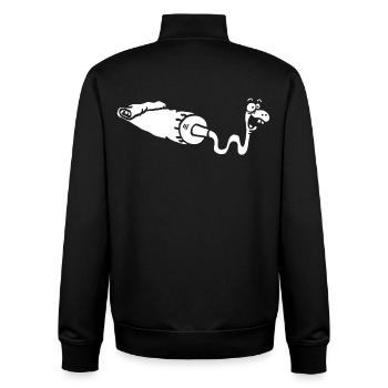 Gouache oder weiße Schlange? - Unisex Organic Zip Sweatshirt von Stanley/Stella - Schwarz - Hinten - AI Model Male 185 light (185cm)