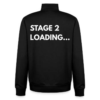  Stage 2 Loading – Performance Car Shirt - Unisex Organic Zip Sweatshirt von Stanley/Stella - Schwarz - Hinten - AI Model Male 185 light (185cm)