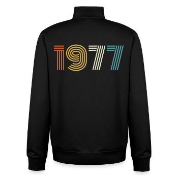 1977 Geschenk 1977 Vintage 1977 - Unisex Organic Zip Sweatshirt von Stanley/Stella - Schwarz - Hinten - AI Model Male 185 light (185cm)