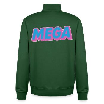 Mega lettering oldschoo retro 90s 80s - Unisex Organic Zip Sweatshirt by Stanley/Stella - bottle green - Back - AI Model Male 185 dark (185cm)