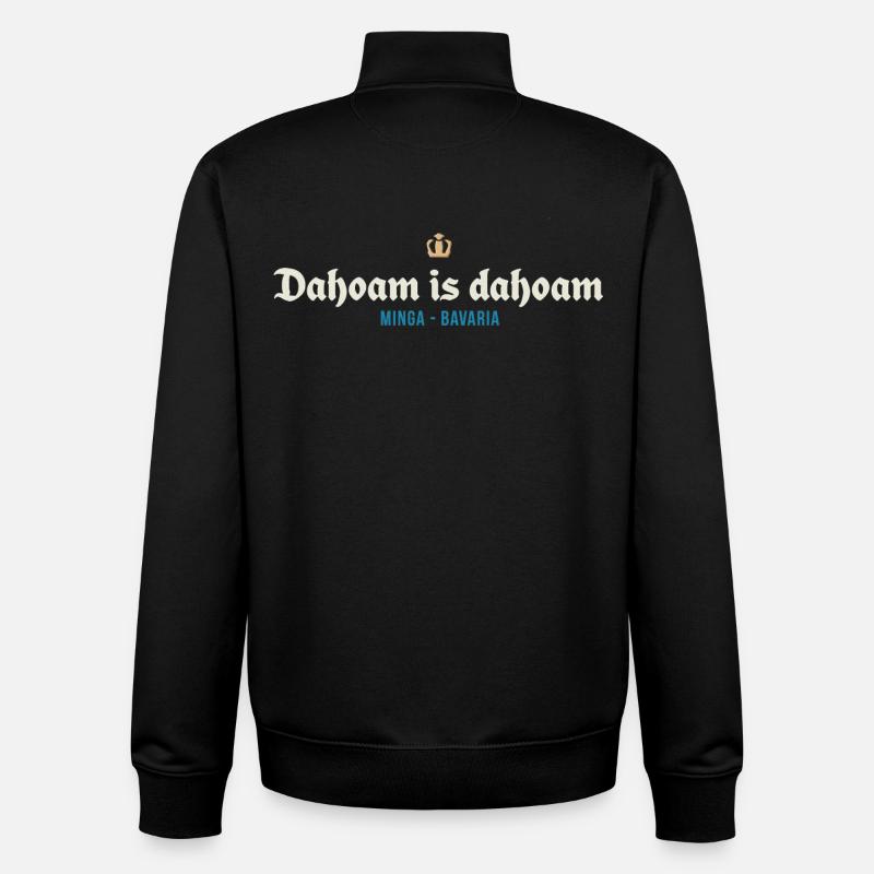 Dahoam is dahoam - Unisex Organic Zip Sweatshirt von Stanley/Stella - Schwarz