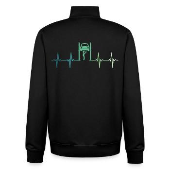 Mechanic Heartbeat Auto Garage - Unisex Organic Zip Sweatshirt by Stanley/Stella - black - Back - AI Model Male 185 light (185cm)