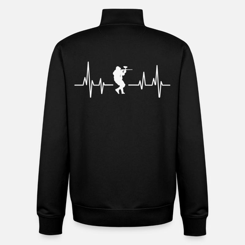 Rythme cardiaque de paintball - Sweat zippé unisexe en coton bio Stanley/Stella - noir