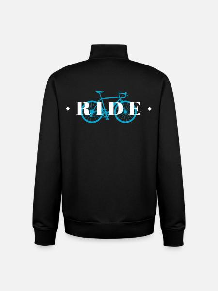 Faire du vélo - Sweat zippé unisexe en coton bio Stanley/Stella - noir