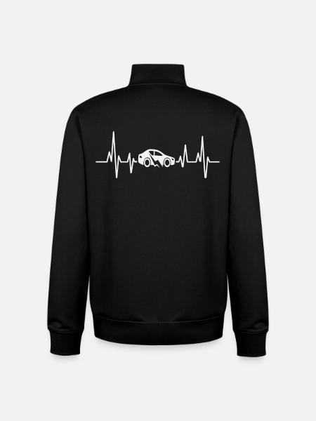E-Auto Elektroauto Herzschlag - Unisex Organic Zip Sweatshirt von Stanley/Stella - Schwarz