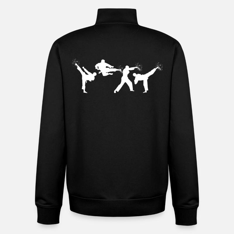 Funny Karateka - Unisex Organic Zip Sweatshirt by Stanley/Stella - black