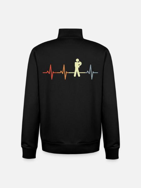 Hornist Stick Figures Heartbeat - Unisex Organic Zip Sweatshirt by Stanley/Stella - black