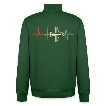 Rythme cardiaque pilote - Sweat zippé unisexe en coton bio Stanley/Stella - vert bouteille - Dos - AI Model Male 185 dark (185cm)