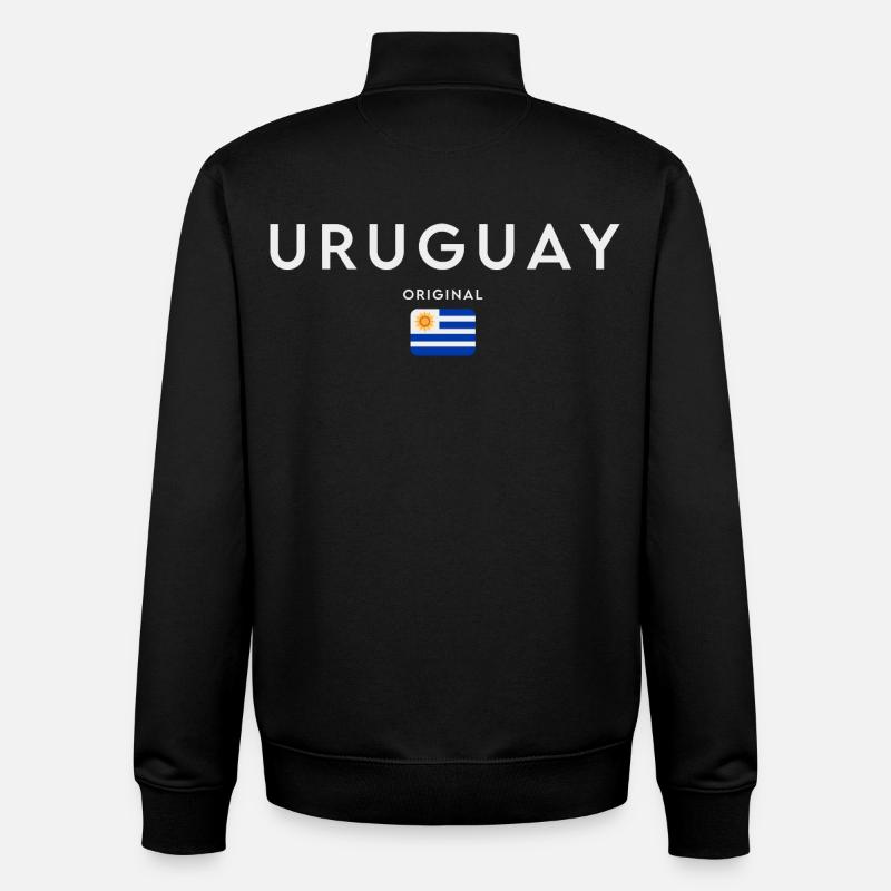 Flag of Uruguay, Uruguayan pride - Unisex Organic Zip Sweatshirt by Stanley/Stella - black