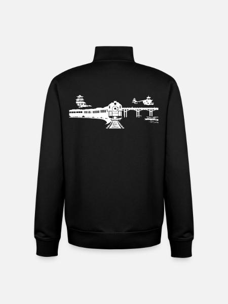 Railway Sketch - Unisex Organic Zip Sweatshirt by Stanley/Stella - black