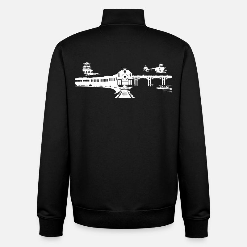 Railway Sketch - Unisex Organic Zip Sweatshirt by Stanley/Stella - black