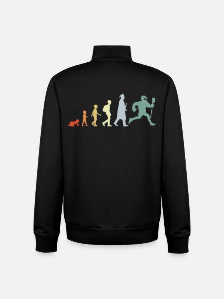 Evolution of a Lacrosse Player - Unisex Organic Zip Sweatshirt by Stanley/Stella - black