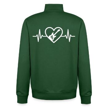  Guitare Électrique Cœur Musique - Sweat zippé unisexe en coton bio Stanley/Stella - vert bouteille - Dos - AI Model Male 185 dark (185cm)