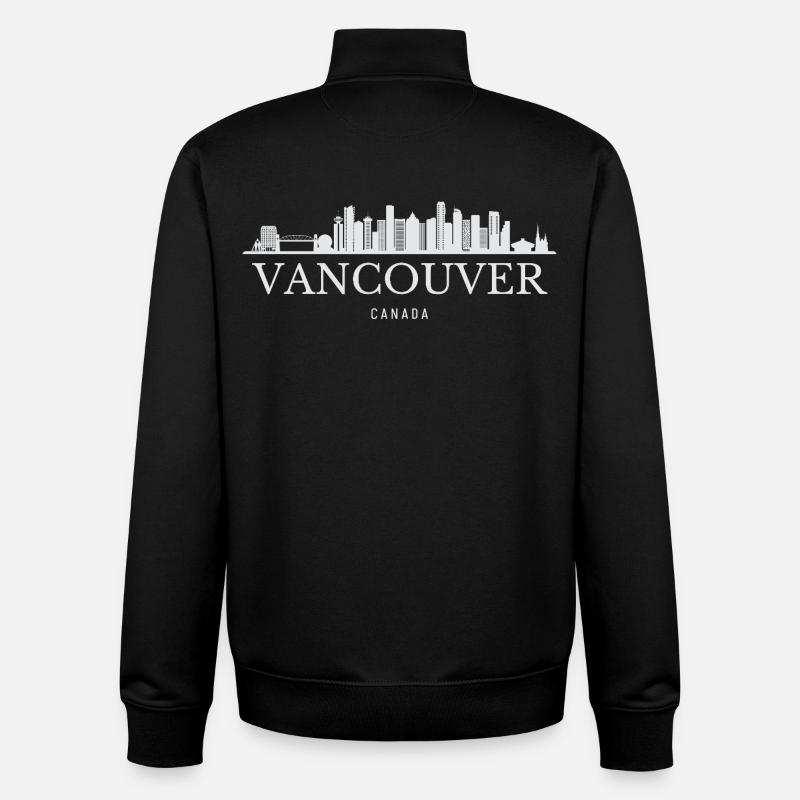 Vancouver Skyline, Vancouver Canada - Unisex Organic Zip Sweatshirt by Stanley/Stella - black