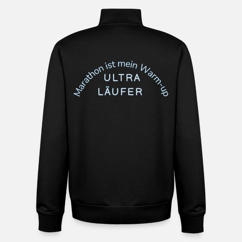 Ultramarathon Motif Statement Funny Uthra Runner - Unisex Organic Zip Sweatshirt by Stanley/Stella - black