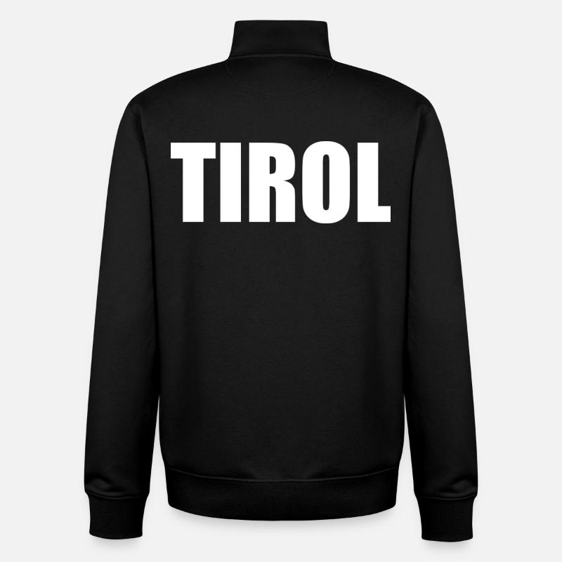 TIROL logo white - Unisex Organic Zip Sweatshirt by Stanley/Stella - black