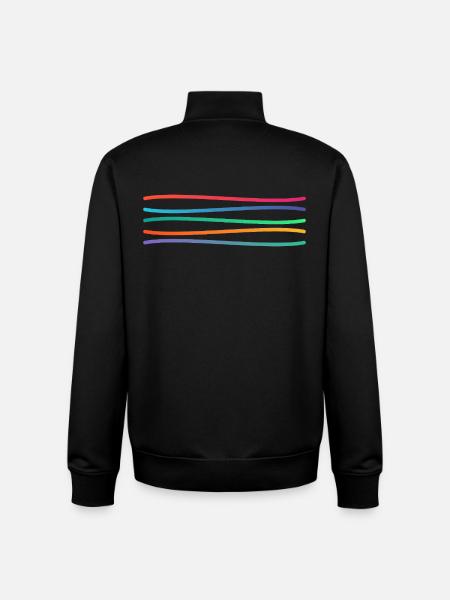 Rainbow Line Art - Unisex Organic Zip Sweatshirt by Stanley/Stella - black