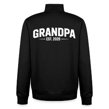 Opa 2026 T-Shirt – Werdender Großvater - Unisex Organic Zip Sweatshirt von Stanley/Stella - Schwarz - Hinten - AI Model Male 185 light (185cm)