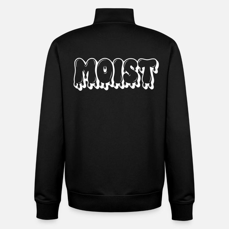 Moist Dripping Text - Unisex Organic Zip Sweatshirt by Stanley/Stella - black