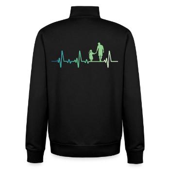 Vater und Tochter, Herzschlag, Vater und Tochter - Unisex Organic Zip Sweatshirt von Stanley/Stella - Schwarz - Hinten - AI Model Male 185 light (185cm)