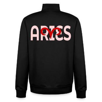 Birthday Aries March April - Unisex Organic Zip Sweatshirt by Stanley/Stella - black - Back - AI Model Male 185 light (185cm)