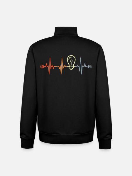 Mon cœur bat pour l’électricité - Sweat zippé unisexe en coton bio Stanley/Stella - noir