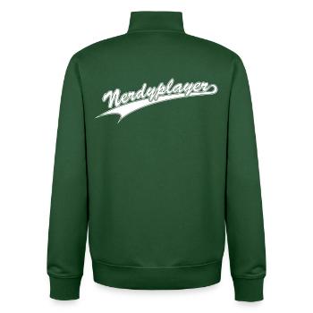 NERDY forever - Nerdyplayer - Unisex Organic Zip Sweatshirt von Stanley/Stella - Flaschengrün - Hinten - AI Model Male 185 dark (185cm)