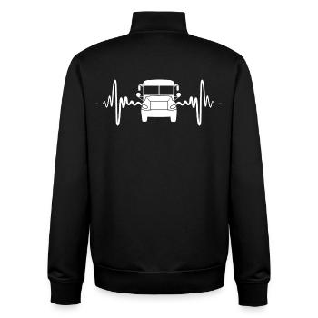 Bus Herzlinie - Unisex Organic Zip Sweatshirt von Stanley/Stella - Schwarz - Hinten - AI Model Male 185 light (185cm)