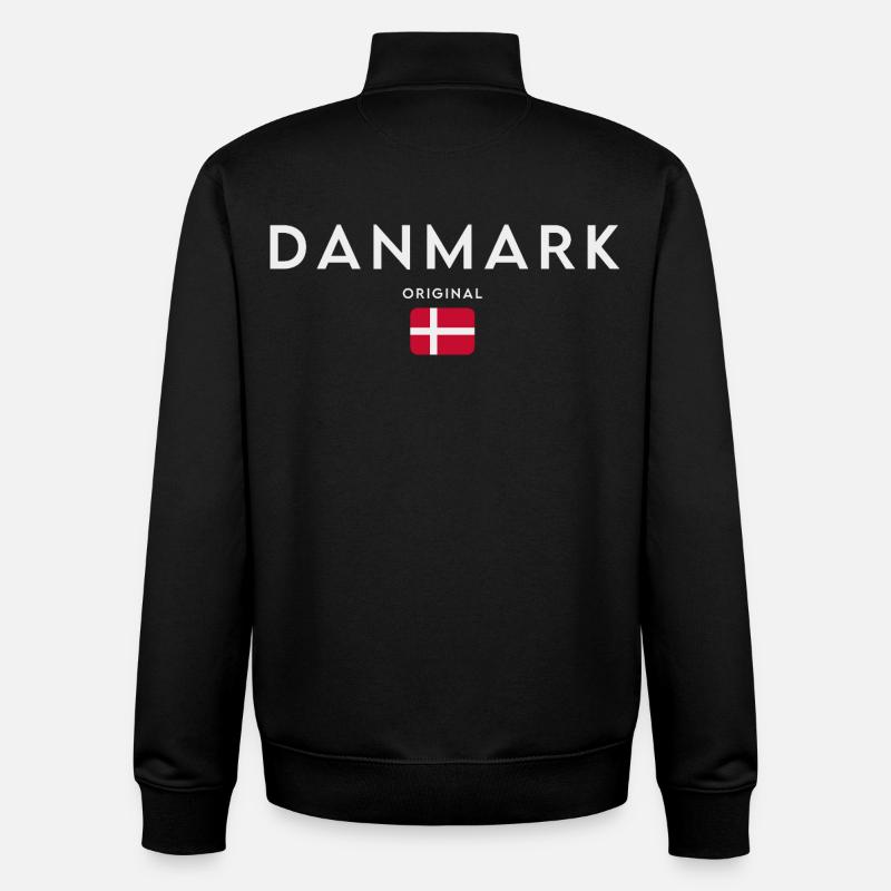 Flag of Denmark, Danish pride - Unisex Organic Zip Sweatshirt by Stanley/Stella - black