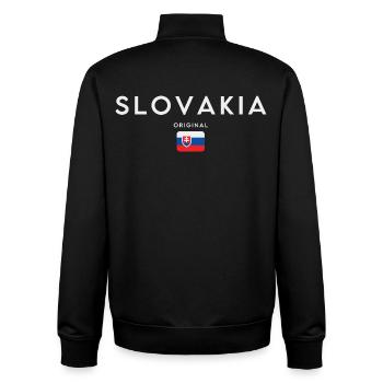 Flagge der Slowakei, Stolz der Slowakei - Unisex Organic Zip Sweatshirt von Stanley/Stella - Schwarz - Hinten - AI Model Male 185 light (185cm)