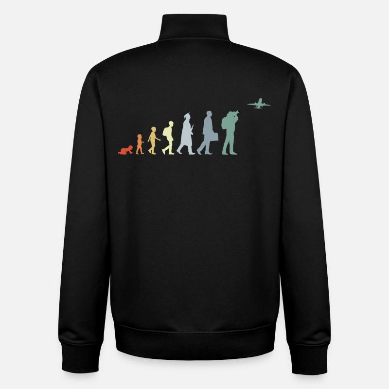 Évolution de l’observateur d’avion - Sweat zippé unisexe en coton bio Stanley/Stella - noir