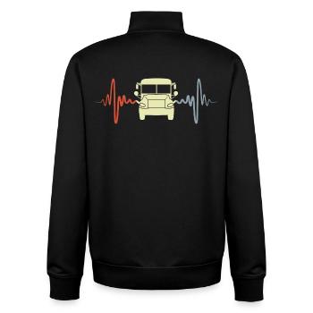 Oldtimer Bus EKG - Unisex Organic Zip Sweatshirt von Stanley/Stella - Schwarz - Hinten - AI Model Male 185 light (185cm)