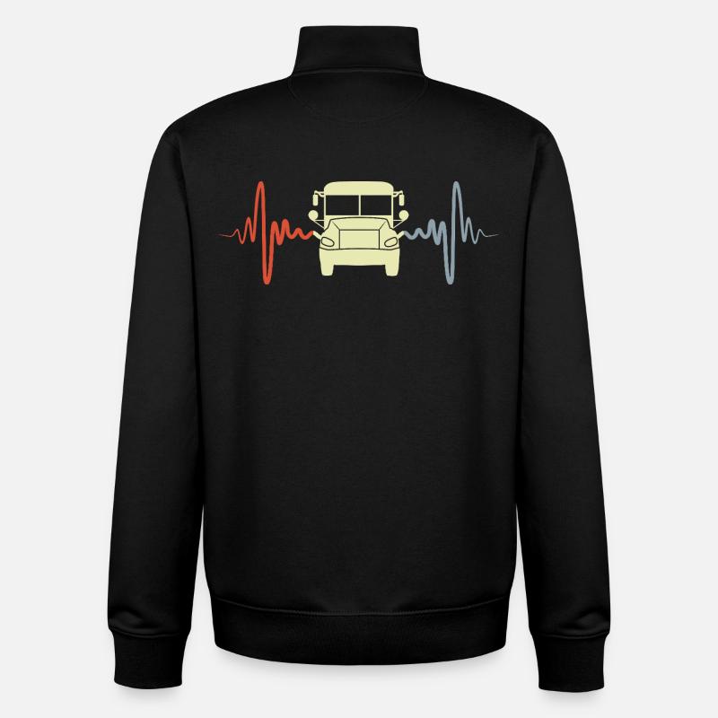 Oldtimer Bus EKG - Unisex Organic Zip Sweatshirt von Stanley/Stella - Schwarz
