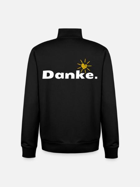 Danke HerzSonne Typografie - Unisex Organic Zip Sweatshirt von Stanley/Stella - Schwarz