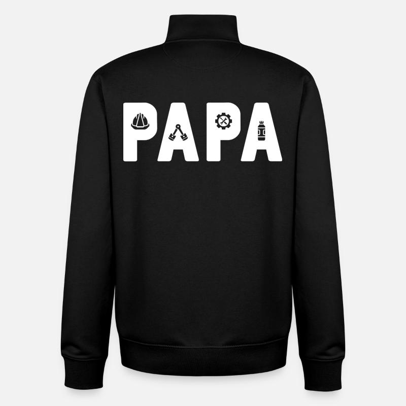 PAPA Engineer: The Mechanical Dad - Unisex Organic Zip Sweatshirt by Stanley/Stella - black