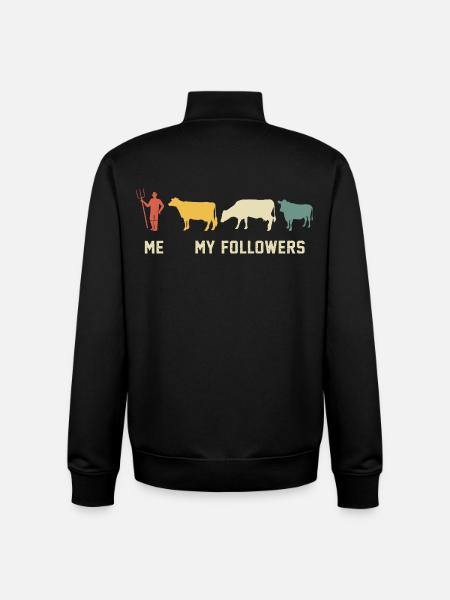 Vaches Moi et mes disciples vache - Sweat zippé unisexe en coton bio Stanley/Stella - noir
