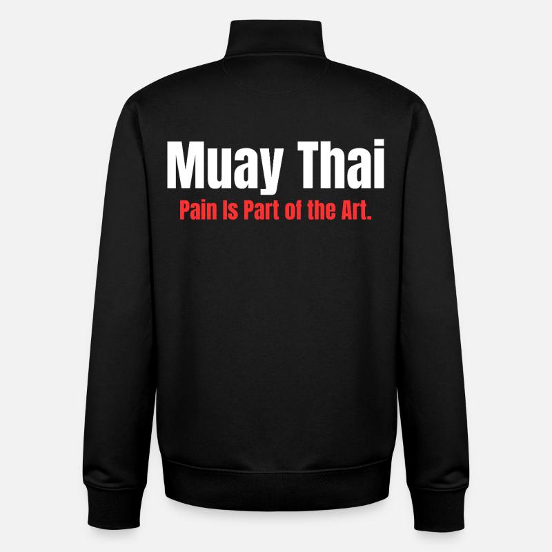 Eight Limbs. One Mind. | Muay Thai - Sweat zippé unisexe en coton bio Stanley/Stella - noir