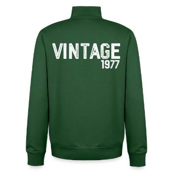 Jahrgang 1977 - Unisex Organic Zip Sweatshirt von Stanley/Stella - Flaschengrün - Hinten - AI Model Male 185 dark (185cm)