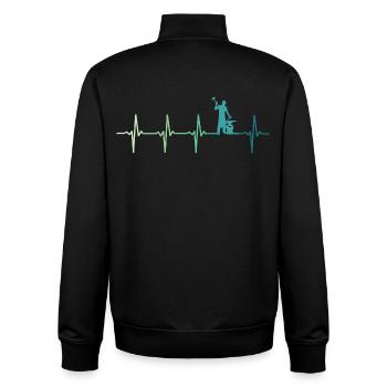 blacksmith hammer heartbeat metalworker - Unisex Organic Zip Sweatshirt by Stanley/Stella - black - Back - AI Model Male 185 light (185cm)