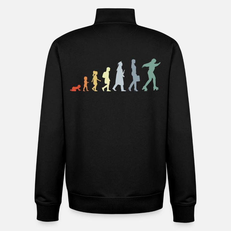 Évolution du patineur à roulettes - Sweat zippé unisexe en coton bio Stanley/Stella - noir