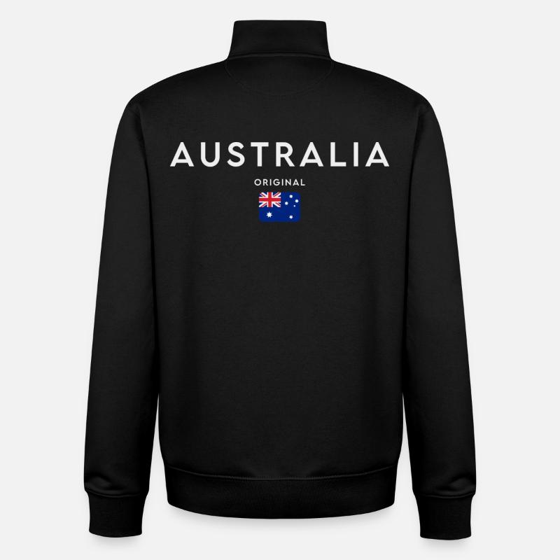 Australian flag, Australian pride - Unisex Organic Zip Sweatshirt by Stanley/Stella - black