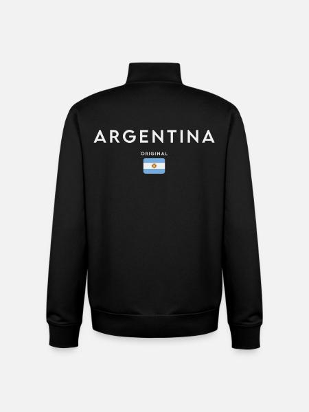 Drapeau de l’Argentine, fierté argentine - Sweat zippé unisexe en coton bio Stanley/Stella - noir