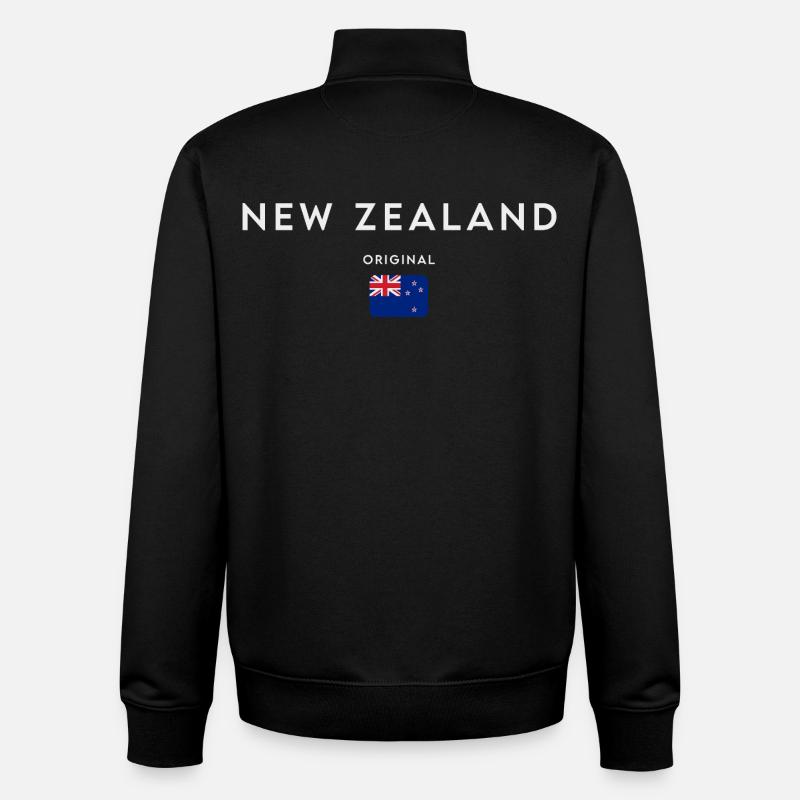 Drapeau de la Nouvelle-Zélande - Sweat zippé unisexe en coton bio Stanley/Stella - noir
