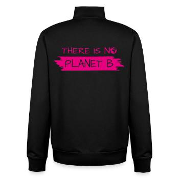Kein Planet B Pinselstrich-Aufdruck - Unisex Organic Zip Sweatshirt von Stanley/Stella - Schwarz - Hinten - AI Model Male 185 light (185cm)