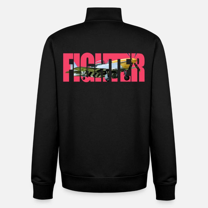 Fighter P-51 - Unisex Organic Zip Sweatshirt von Stanley/Stella - Schwarz