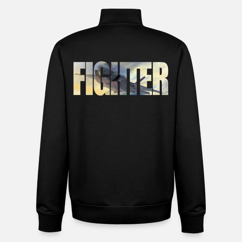 Fighter F-35 Lightning II - Unisex Organic Zip Sweatshirt by Stanley/Stella - black
