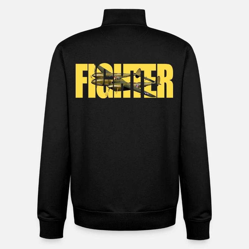 Fighter P-38 Lightning - Unisex Organic Zip Sweatshirt von Stanley/Stella - Schwarz